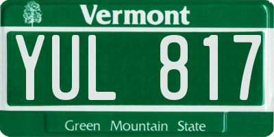 VT license plate YUL817