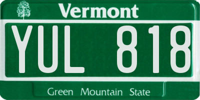 VT license plate YUL818