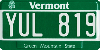 VT license plate YUL819