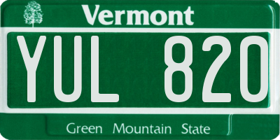 VT license plate YUL820