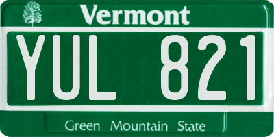 VT license plate YUL821
