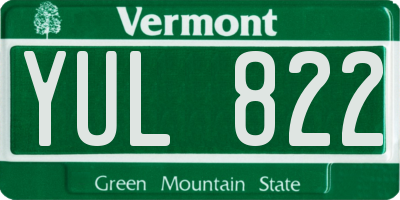 VT license plate YUL822