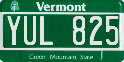 VT license plate YUL825