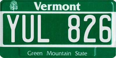 VT license plate YUL826