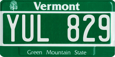 VT license plate YUL829