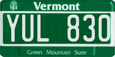 VT license plate YUL830
