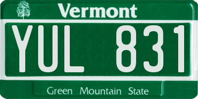 VT license plate YUL831