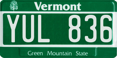 VT license plate YUL836