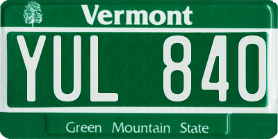 VT license plate YUL840