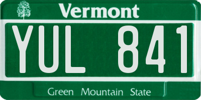 VT license plate YUL841