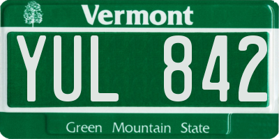 VT license plate YUL842
