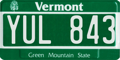 VT license plate YUL843