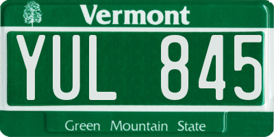 VT license plate YUL845