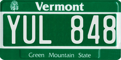 VT license plate YUL848