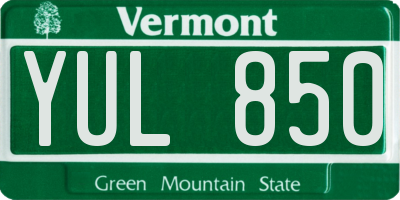 VT license plate YUL850