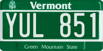 VT license plate YUL851