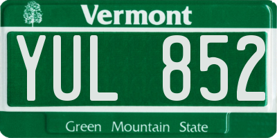 VT license plate YUL852