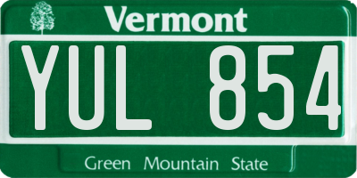 VT license plate YUL854