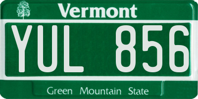 VT license plate YUL856