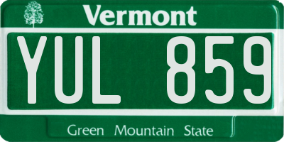 VT license plate YUL859