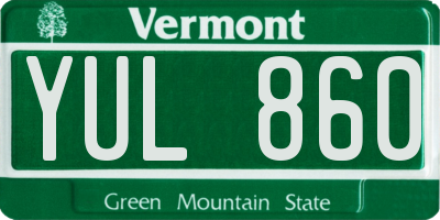 VT license plate YUL860