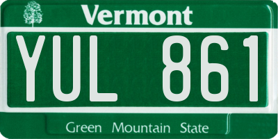 VT license plate YUL861