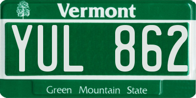 VT license plate YUL862