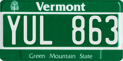 VT license plate YUL863