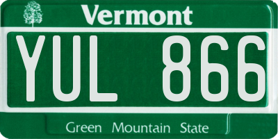 VT license plate YUL866