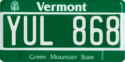 VT license plate YUL868