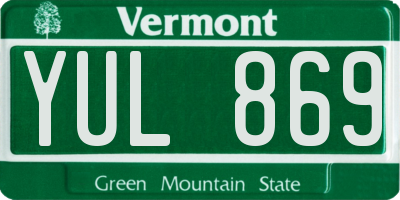 VT license plate YUL869