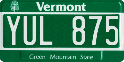 VT license plate YUL875