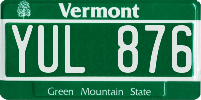 VT license plate YUL876