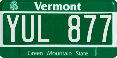VT license plate YUL877