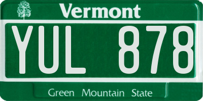 VT license plate YUL878