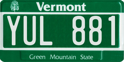 VT license plate YUL881