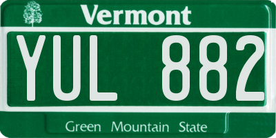VT license plate YUL882