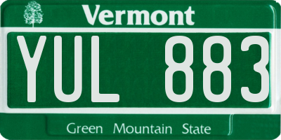 VT license plate YUL883