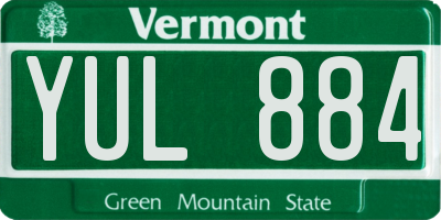 VT license plate YUL884