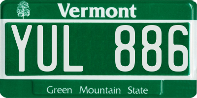 VT license plate YUL886