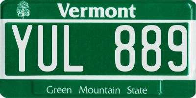 VT license plate YUL889