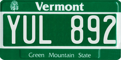 VT license plate YUL892