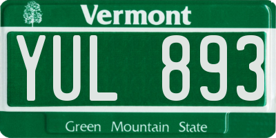 VT license plate YUL893