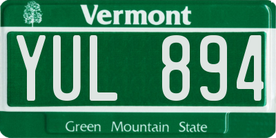VT license plate YUL894