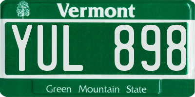 VT license plate YUL898