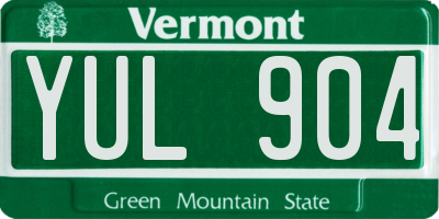 VT license plate YUL904