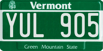 VT license plate YUL905