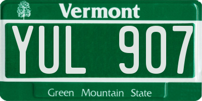 VT license plate YUL907