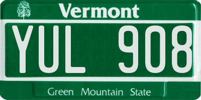 VT license plate YUL908