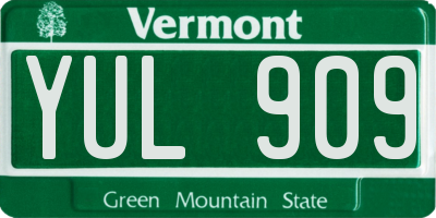 VT license plate YUL909